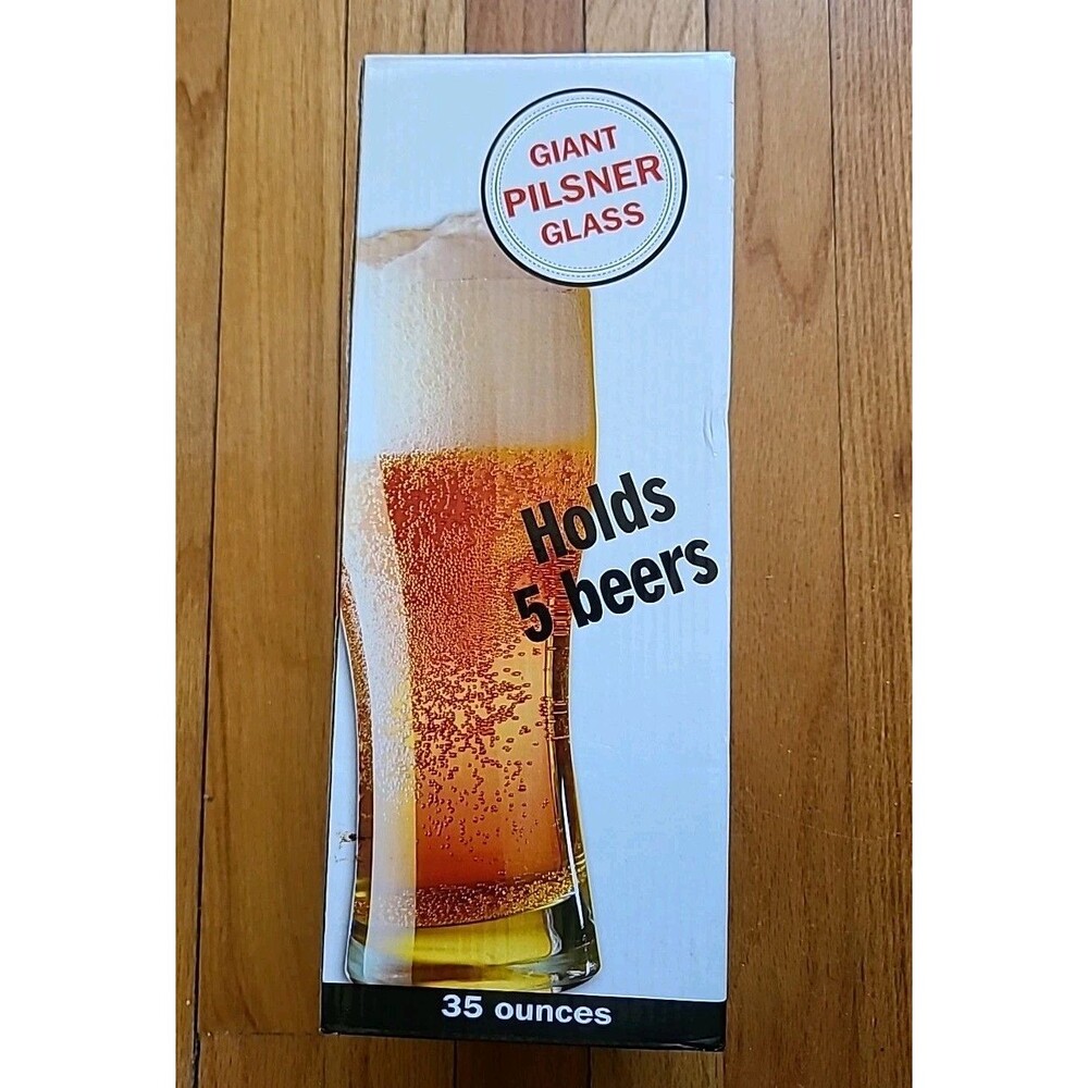 Giant Pilsner Style Beer Glass 35 Fl Oz Holds 5 Beers New In Box